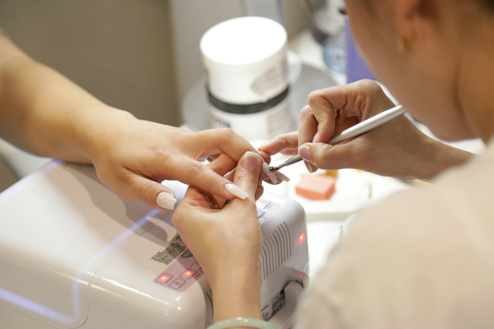 Others — Acrylic set under cure at HORA Salon, Jubilee Hills
